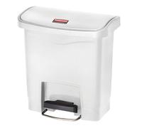 Rubbermaid Poubelle à pédale Slim Jim 15 L Blanc poubelle à pédale avant Rubberm