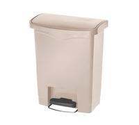 Poubelle à pédale frontale Rubbermaid Slim Jim beige 30L