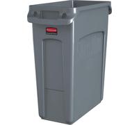 Rubbermaid poubelle Slim Jim avec gaines d'aération gris 60 litres