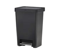 Rubbermaid Premier Series II Poubelle à pédale pour la maison et la cuisine, avec verrouillage du couvercle et fermeture lente, 50 litres, anthracite, pour maison/cuisine/garage/appartement/bureau