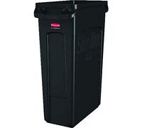 Rubbermaid Slim Jim Container with Venting Channels Black - 87Ltr