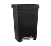 Rubbermaid Step-On Poubelle de cuisine avec couvercle, 40 litres, noir, poubelle pour maison/cuisine/appartement/garage
