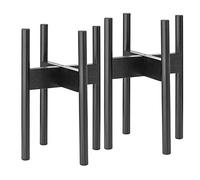 Rubberneck Lot de 2 Supports de Plantes en Bambou - Supports pour Pots de Fleurs Réglables en Bambou - pour l'Intérieur et l'Extérieur - Noir