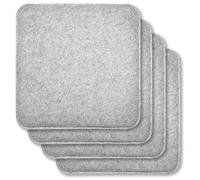 Rubberneck Lot de 4 Coussins de Siège en Feutre, Carrés, avec Picots Antidérapants, Extra Épais, Gris Clair