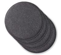 Rubberneck Lot de 4 Coussins de Siège en Feutre, Ronds, avec Picots Antidérapants, Extra Épais, Gris Foncé