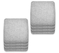 Rubberneck Lot de 8 Coussins de Siège en Feutre, Carrés, avec Picots Antidérapants, Extra Épais, Gris Clair