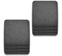 Rubberneck Lot de 8 Coussins de Siège en Feutre, Carrés, avec Picots Antidérapants, Extra Épais, Gris Foncé