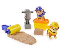 Rubble and Crew, Coffret de Figurines articulées Ruben et Mix, avec 85,05 g de Sable Kinetic Build-It Sand et 2 Jouets de Construction Portables, Jouets pour Enfants de 3 Ans et Plus
