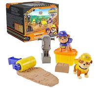 Rubble & Crew, Rubble and Mix Jeu de figurines d'action avec 3 onces de sable cinétique Build-It et 2 jouets de construction à la main, jouets pour enfants à partir de 3 ans
