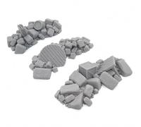 Rubble Scatter Terrain - Lot de 3 débris pour jeux de guerre de 28 à 32 mm pour table, figurines de jeux fantastiques et de guerre