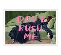 Rubeoxn Grande affiche murale esthétique éclectique vintage « Don't Rush Me Altered » - Art mural tendance avec jolie fille - Peinture minimaliste - 30,5 x 40,6 cm - Sans cadre