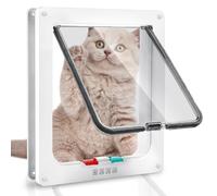 Rubessia Chatière pour Chats, Verrouillage à 4 Voies Chatière 28×25×5.5cm pour Chats et Petits Chiens de circonférence <75cm, Facile à Installer et à Utiliser (XL)