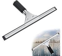 Rubessia Raclette à vitre Professionnelle, Raclette Vitre en Acier Inoxydable avec Lame de 25 cm, pour Nettoyer et Sécher Le Verre, Le Carrelage, la Salle de Bain, pour éliminer Toute Trace D’Eau