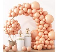 RUBFAC Lot de 129 ballons pêche de tailles différentes - Guirlande d'arche de ballons en latex pour mariage, fête prénuptiale, fiançailles, anniversaire de mariage, fête prénatale, anniversaire de