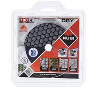 RUBI | Disques Tampons Flexible Diamanté Polissage Sec | Travaux à Sec en Pierre Naturelle, Granit et Marbre | Diámetre Extérieur 100 mm | Dégrossissage Grain #50