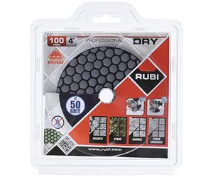 RUBI | Disques Tampons Flexible Diamanté Polissage Sec | Travaux à Sec en Pierre Naturelle, Granit et Marbre | Diámetre Extérieur 100 mm | Dégrossissage Grain #50