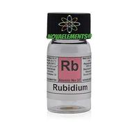 Rubidium Élément 37 RB, Champion Pure 20mg en Argon Fermé en Mini Ecope en Flacon de Verre avec Étiquette