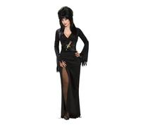 Rubies 888751_S Elvira Maîtresse des ténèbres Robe pleine longueur costumes taille adulte, uni, noir