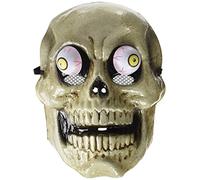 RUBIE'S Accessoire pour Déguisement Adulte Carnaval Officiel - Masque Squelette Yeux Exorbités - Taille Unique - Pour Costume Carnaval, Femmes et Hommes, Blanc