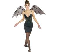 Rubies - Ailes de chauve-souris - Accessoires pour déguisements, mousseline de soie BN6034 (taille unique) (Noir)