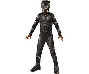 Rubies - Avengers Officiel - Déguisement Enfant Classique Black Panther - Taille 9-10 Ans - Costume Super Héros Marvel avec Combinaison Intégrale, Couvre-Bottes et Masque - Pour,