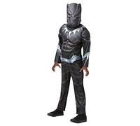 Rubies - Avengers Officiel - Déguisement Enfant Luxe Black Panther - Taille 7-8 Ans - Costume Super Héros Marvel avec Combinaison et Masque - Pour Halloween, Carnaval - Idée Cadeau de Noël