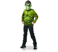 Rubies - AVENGERS officiel - Déguisement pour Enfant Super Héros Marvel au Choix : Hulk, Black Panter, SpiderMan - un Top Classique Imprimé + son Masque en Plastique - Taille Unique 5-8 ans