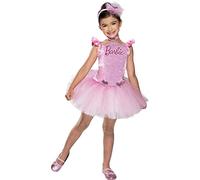 Rubies - Barbie Officiel - Déguisement Barbie Ballerine Sequins pour Enfants - Taille 5-6 Ans - Costume avec Robe Tutu de Ballerine Rose, Bandeau pour Les Cheveux et Collier