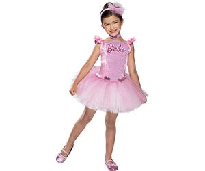 RUBIE'S Barbie Officiel - Déguisement Barbie Princesse Sequins pour Enfants - Taille de 3 à 10 ans - Costume avec Robe Tutu de Ballerine Rose, Bandeau pour les Cheveux et Collier