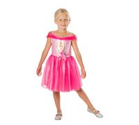 RUBIE'S Barbie Officiel - Déguisement Entrée de Gamme Barbie pour Enfants - Taille 5-6 ans - Costume avec Robe Tutu Type Ballerine Rose - Pour Halloween, Carnaval, Noël