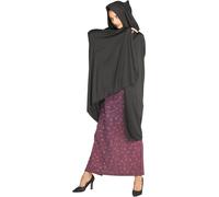 Rubies Black Hooded Cape O/S