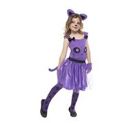 Rubies Chatite violette pour filles, haut avec jupe, collants, gants et bandeau, pour carnaval, Noël, anniversaire, fête et Halloween