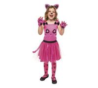 Rubies Chaton rose pour filles, haut avec jupe tutu, collants, gants et bandeau, pour carnaval, Noël, anniversaire, fête et Halloween