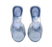 Rubie's Chaussures de princesse – Mules enfants bleues à paillettes, médaillon cœur – Taille unique
