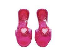 RUBIE'S Chaussures de Princesse Roses - Mules Enfants Robe de Princesse - Taille Unique - Souliers Roses à Paillettes et Médaillon Cœur - Pour Déguisement Princesse Carnaval, Anniversaire