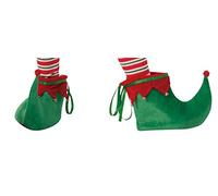 Rubie's Chaussures d'elfe unisexes pour adulte, rouge/vert, taille unique US, rouge/vert, taille unique