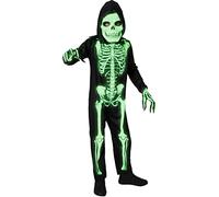 Rubies Child's Forum Glow in the Dark Skeleton Jumpsuit, Mask, Gloves, As Shown, Large for Themed Parties and Halloween