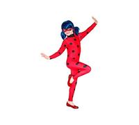 Costume et masque pour les yeux officiels de Rubie's Miraculous Ladybug pour enfant, super héros, taille M, 5 à 6 ans