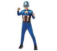 Rubies Costume de Captain America pour garçons et Filles avec Masque, Costume Basique, Licence Officielle Marvel pour Carnaval, Anniversaire et fêtes