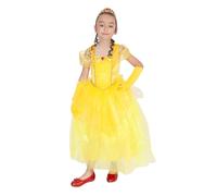 Rubies Costume de princesse jaune pour fille avec gants et diadème pour anniversaire, Noël, fêtes et carnaval