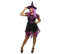 Rubies Costume de sorcière coucou néon pour femme, robe et chapeau, couleur rose, officiel Halloween, carnaval, fête et Cospplay