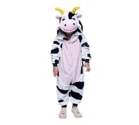 Rubies Costume de vache avec taches pour garçons et filles, Combinaison de vache avec taches blanches avec des taches noires, bonnet et queue, original halloween, noël, carnaval et anniversaire.