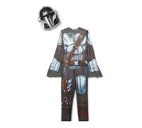 Rubies Costume Mandalorian classique pour garçon ou fille, Jumpsuit Officiel de la série Mandalorian avec détails imprimés, GRIS/MARRON Small 4-6 US / 3-4 YEARS