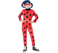 Rubies Costume Miraculous Ladybug Premium pour filles, combinaison en velours à pois brillants, insigne lenticulaire et masque, pour carnaval, anniversaire, Noël et Halloween