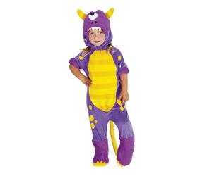Rubies Costume Monstercin pour enfants, taille bébé 1 à 2 ans, barboteuse avec velcro et queue, yeux saltons pour Halloween, carnaval, Noël et anniversaire