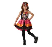 Rubie's Costume officiel Sugar Skull Jour des morts Halloween pour fille Taille 9-10 ans