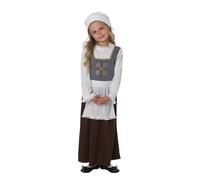 Rubie's Costume Officiel Tudor pour Fille, Gris, Blanc, Marron, Taille S