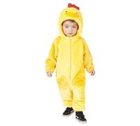 Rubies Costume poussin avec son pour enfant et fille, combinaison à capuche, queue et caisse de résonance, robe pour bébé animal pour carnaval, Cosplay et fêtes