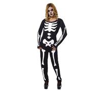 Rubies Costume Skelita Glow In Dark pour femme, Jumpsuit effet brillant dans l'obscurité, Officiel Halloween, Carnaval, Fêtes et Cosplay