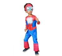 Rubies Costume Spidey Glow in Dark Preschool pour garçons et filles, Jumpsuit, couvre bottes et demi-masque, Official Marvel, Spidey & Friends pour carnaval, Noël, Anniversaire, Fêtes et Halloween.